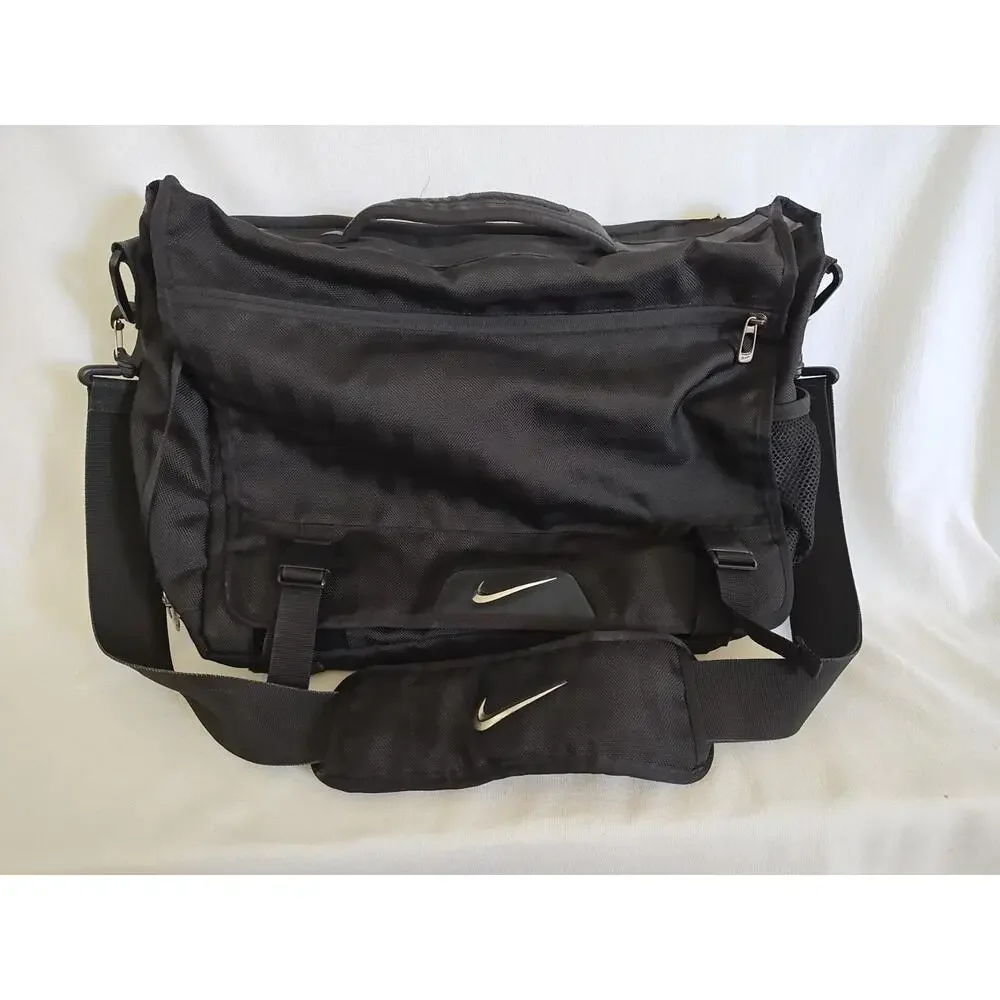 Nike Messenger Black Bag Laptop Bag Briefcase Vintage Travel TG0159-001 Balistic